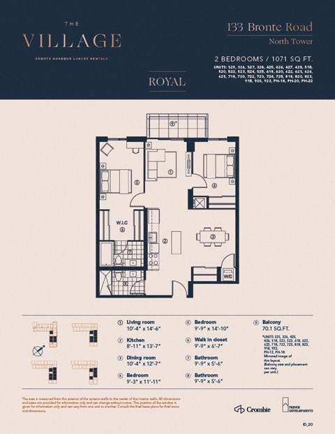2O Floor Plan at The Village, Oakville, ON